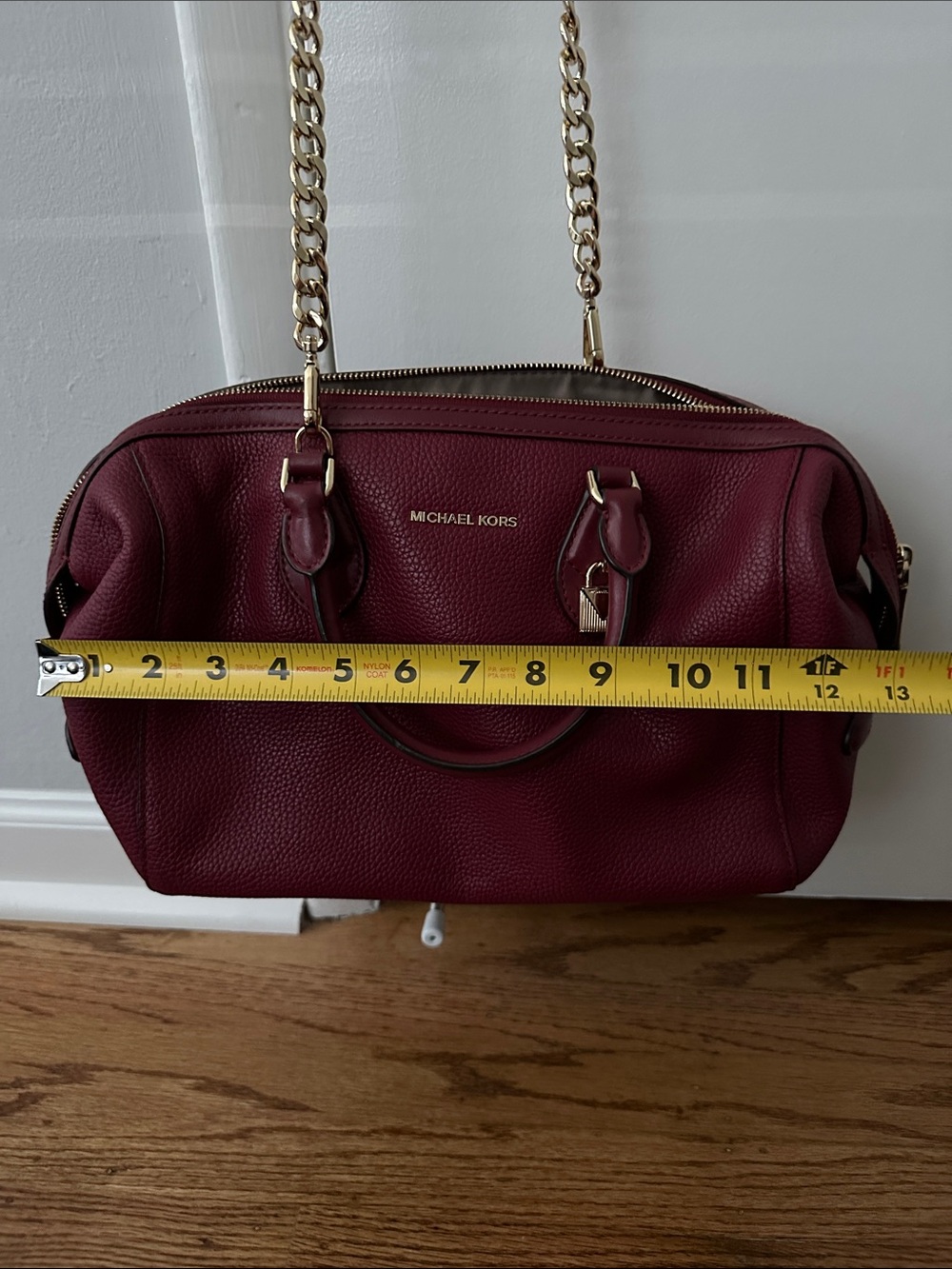 Michael Kors Wine Leather Satchel with Gold Hardware - Picture 8 of 11